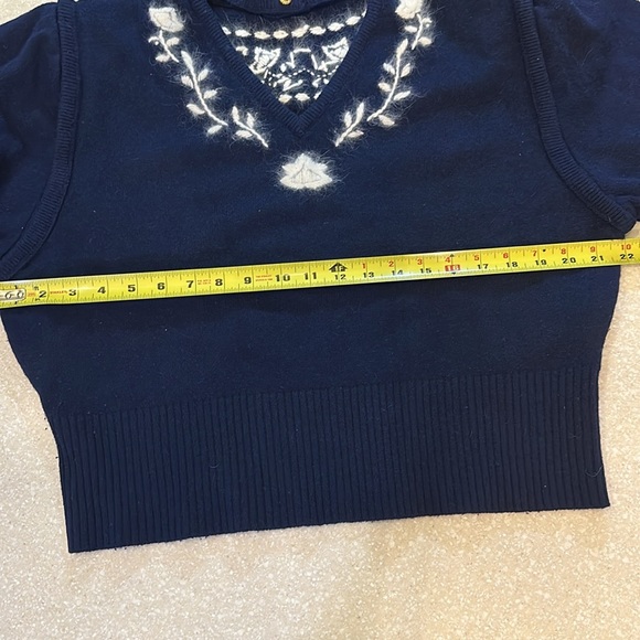 VTG 80’s Lianchuan Angora / Wool Sweater Sz 6 Navy - Picture 8 of 11